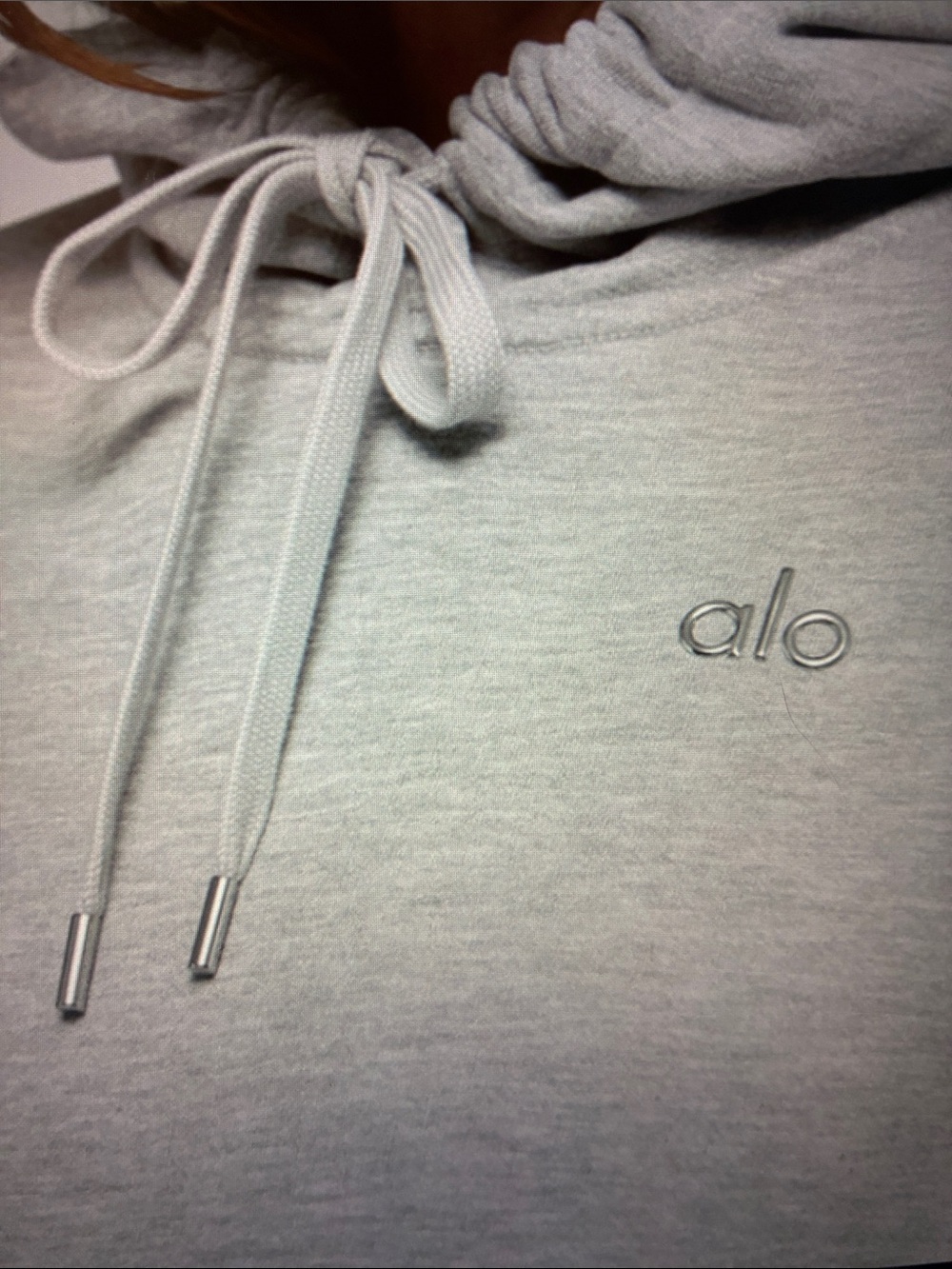 ALO Yoga Light Gray Quarter Zip Pullover - Picture 3 of 3